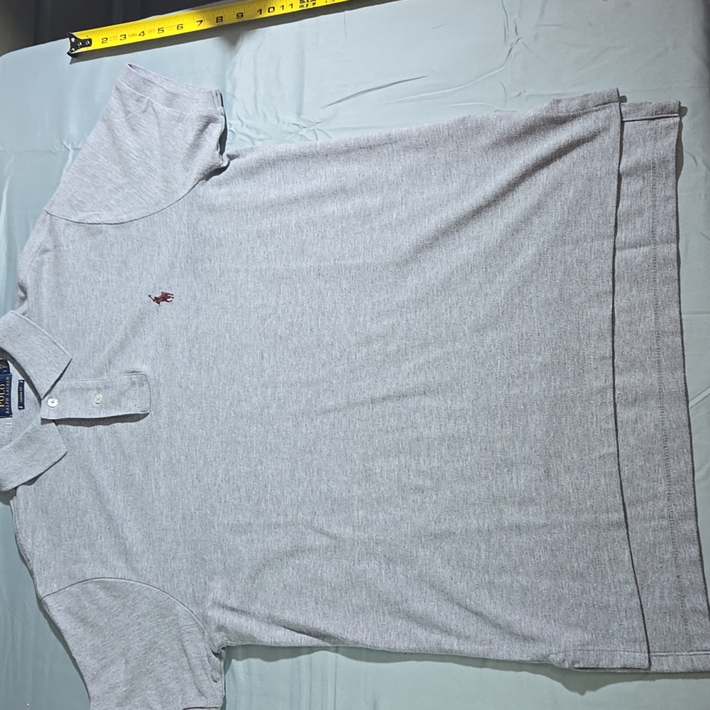 Ralph Lauren Polo Gray Custom Fit Polo Mens Size Large